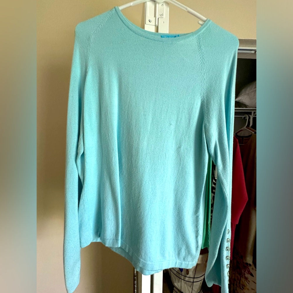 JMcLaughlin Teal Cotton Light Sweater